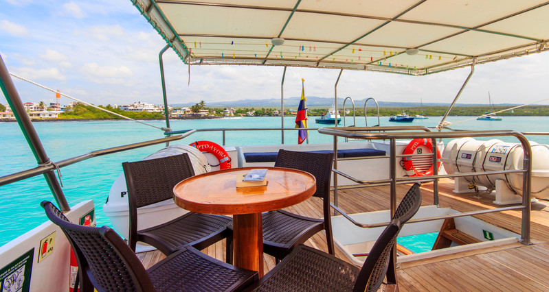 Galapagos Boat EDEN Main Deck Back Table